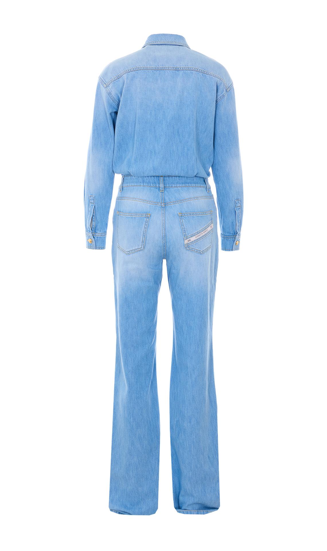 elisabetta franchi trousers blue cotton - women