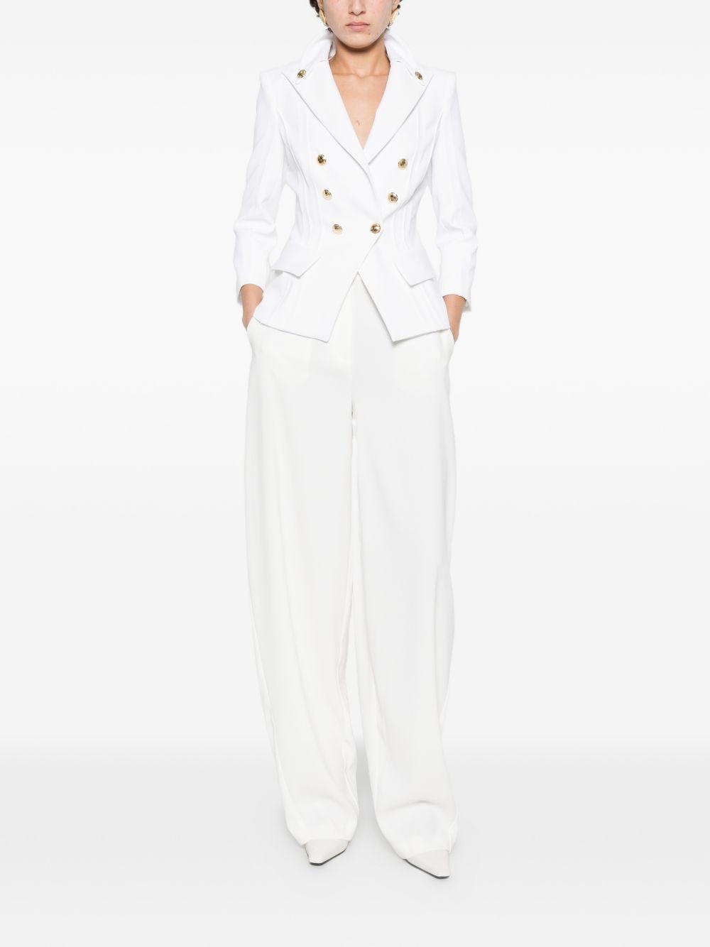 elisabetta franchi trousers ivory polyester elastane - women