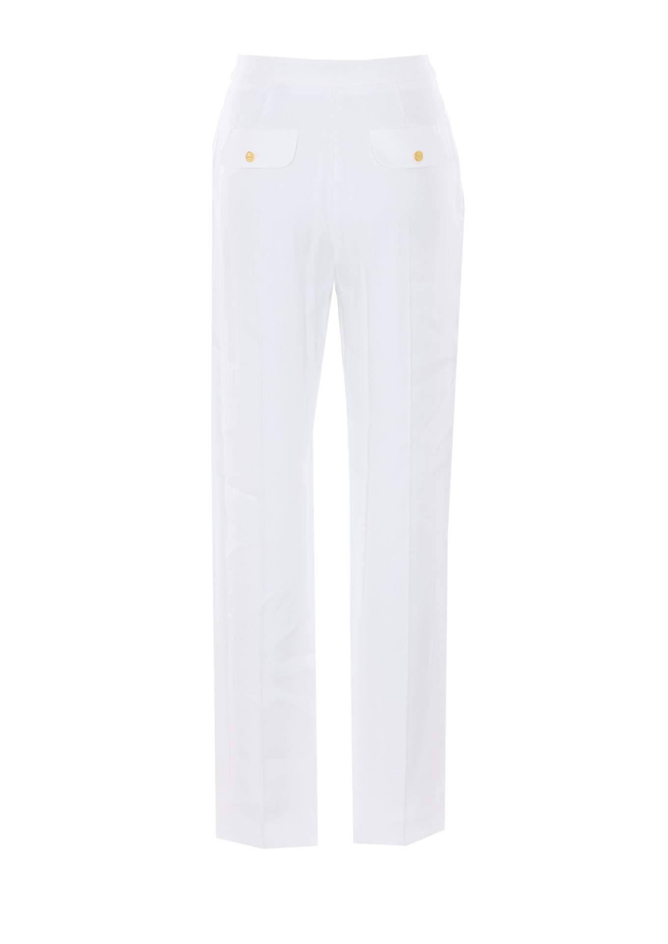 elisabetta franchi trousers white linen - women