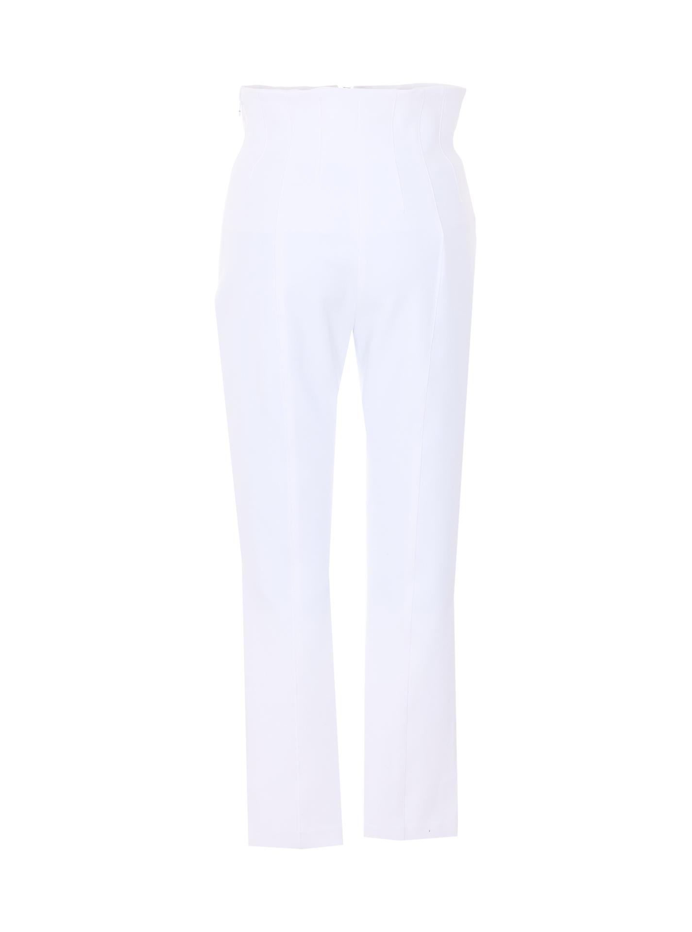 elisabetta franchi trousers white polyester - women