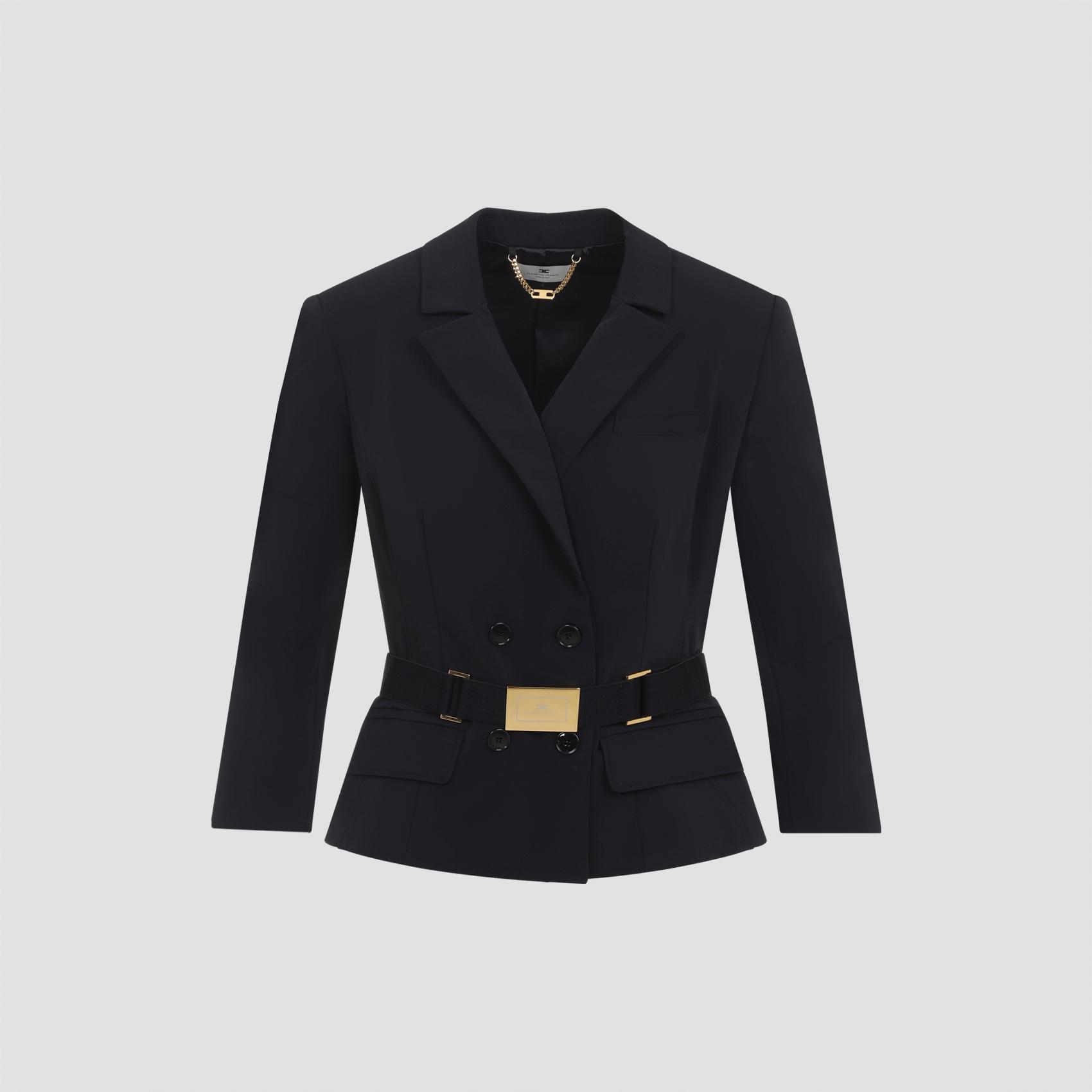 elisabetta franchi vela jacket black polyamide elastane - women