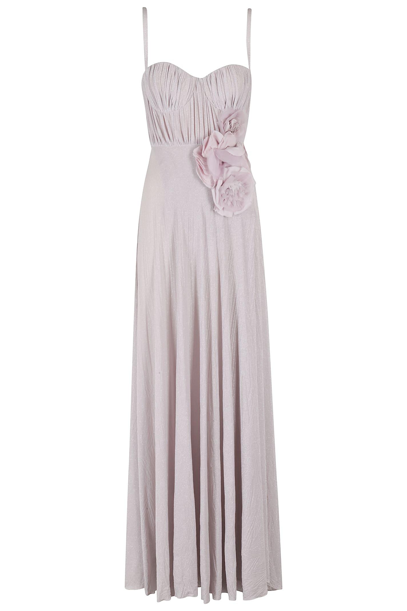 elisabetta franchi violet viscose maxi dress