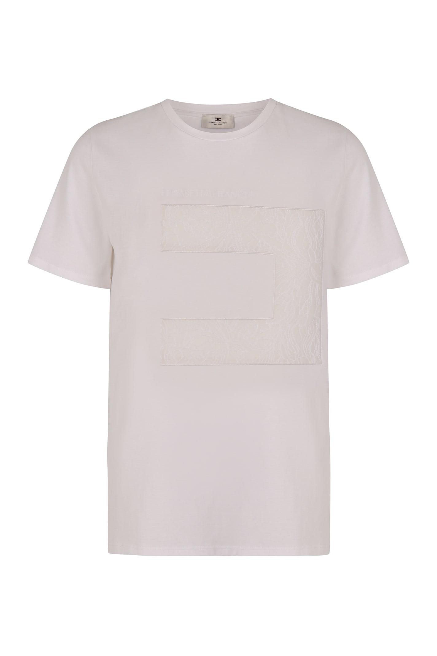 elisabetta franchi viscose crew-neck t-shirt
