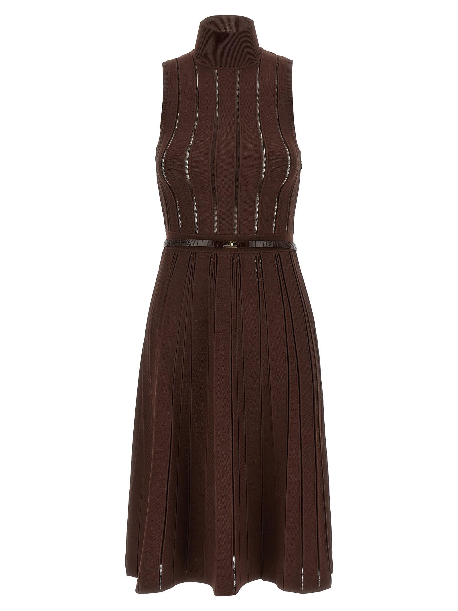 elisabetta franchi weft dress à jour