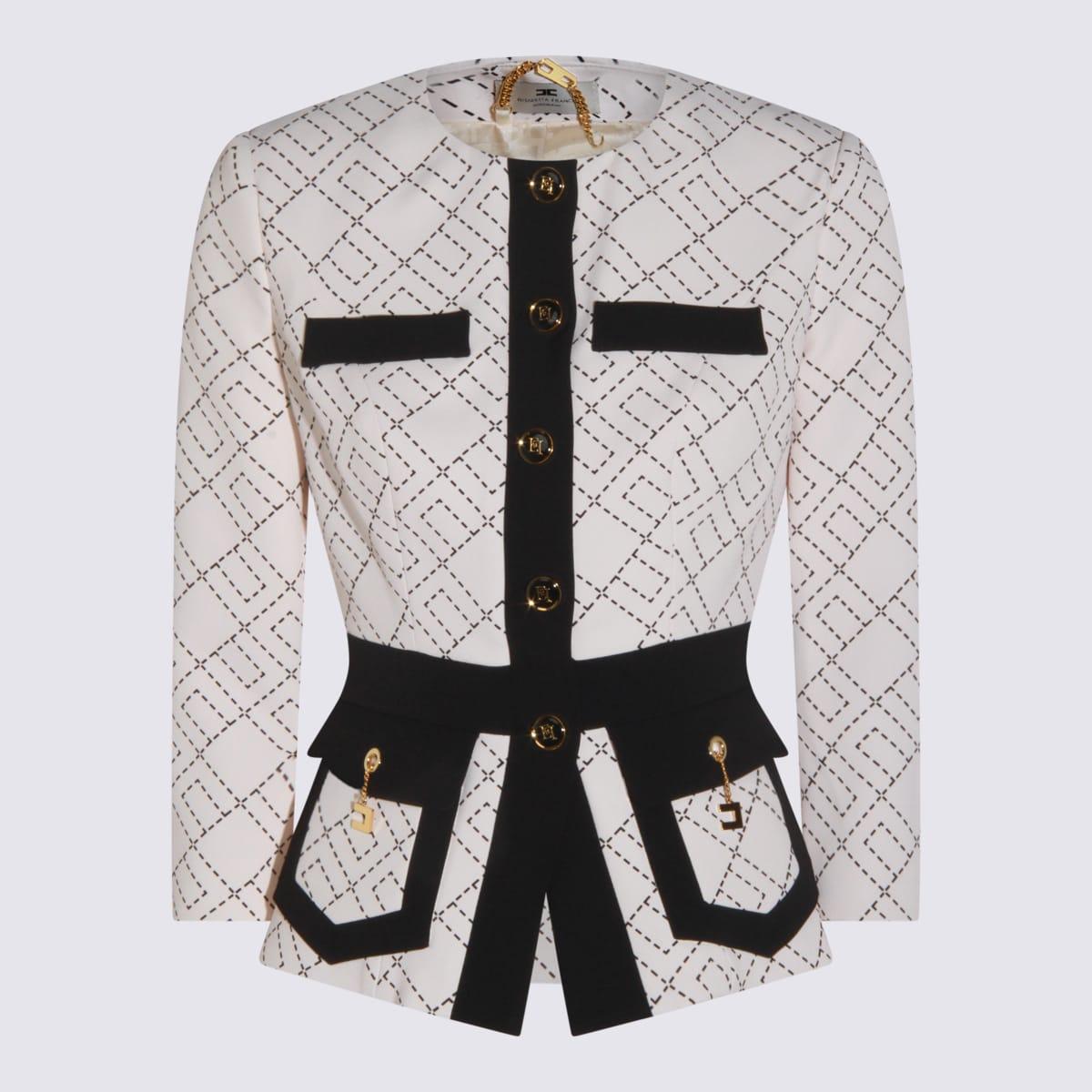 elisabetta franchi white and black blazer