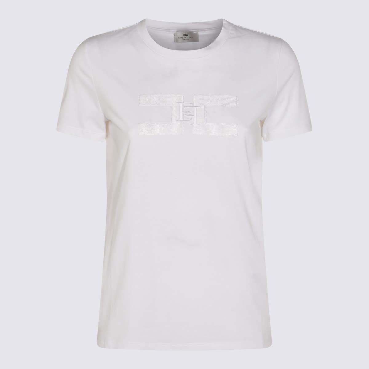 elisabetta franchi white cotton t-shirt
