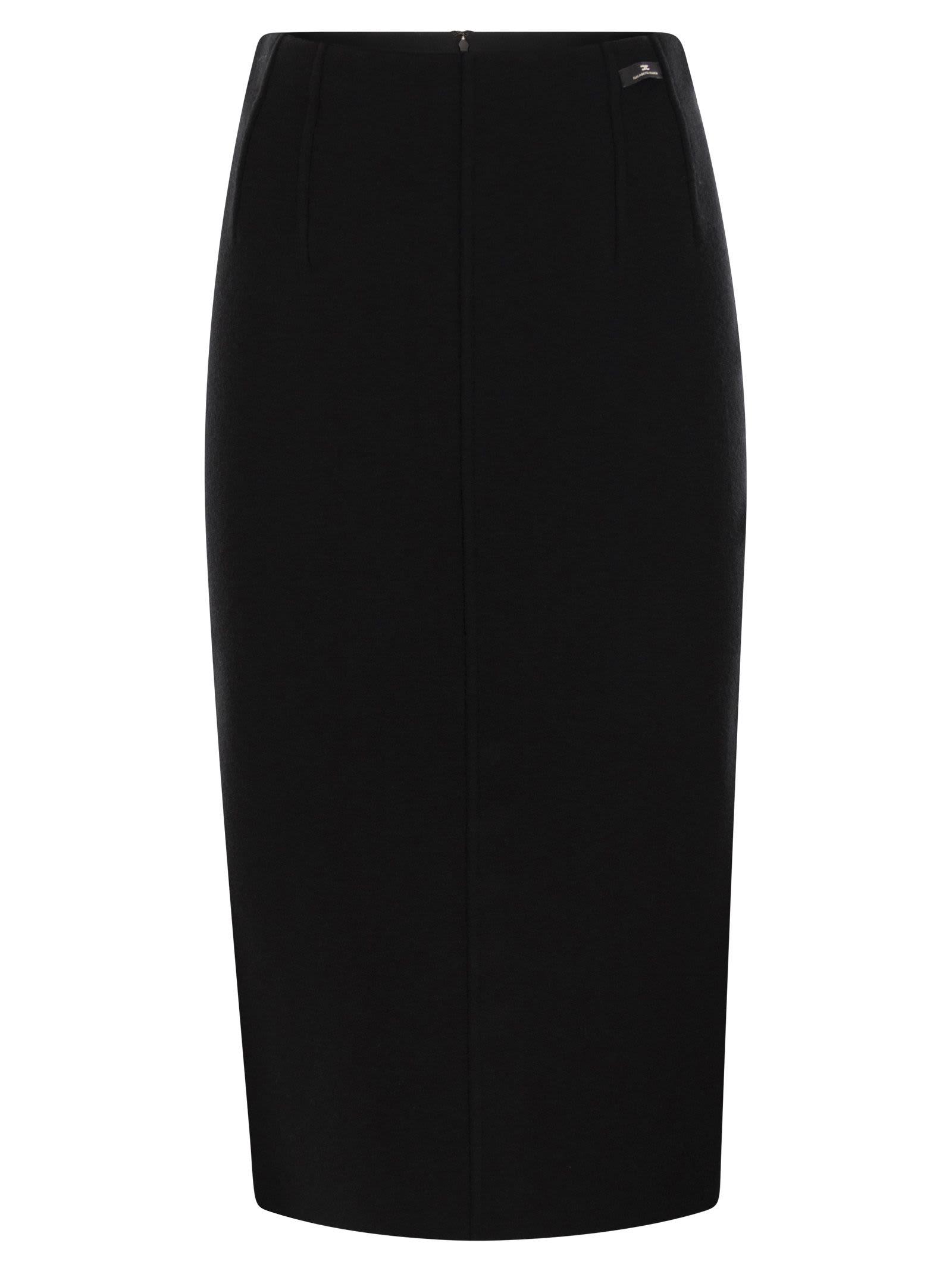 elisabetta franchi wool fabric skirt
