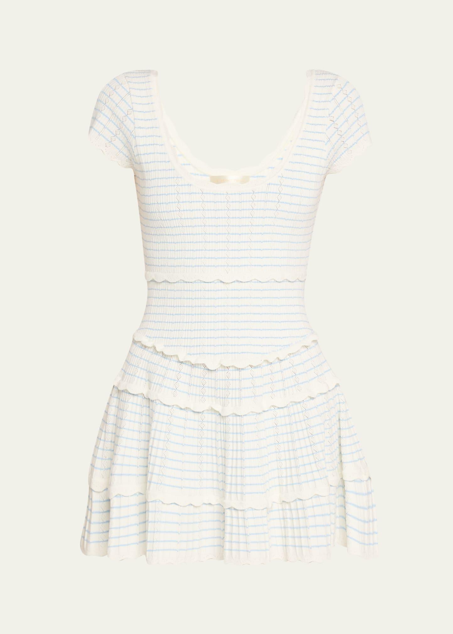 elisavette striped stretch pointelle mini dress