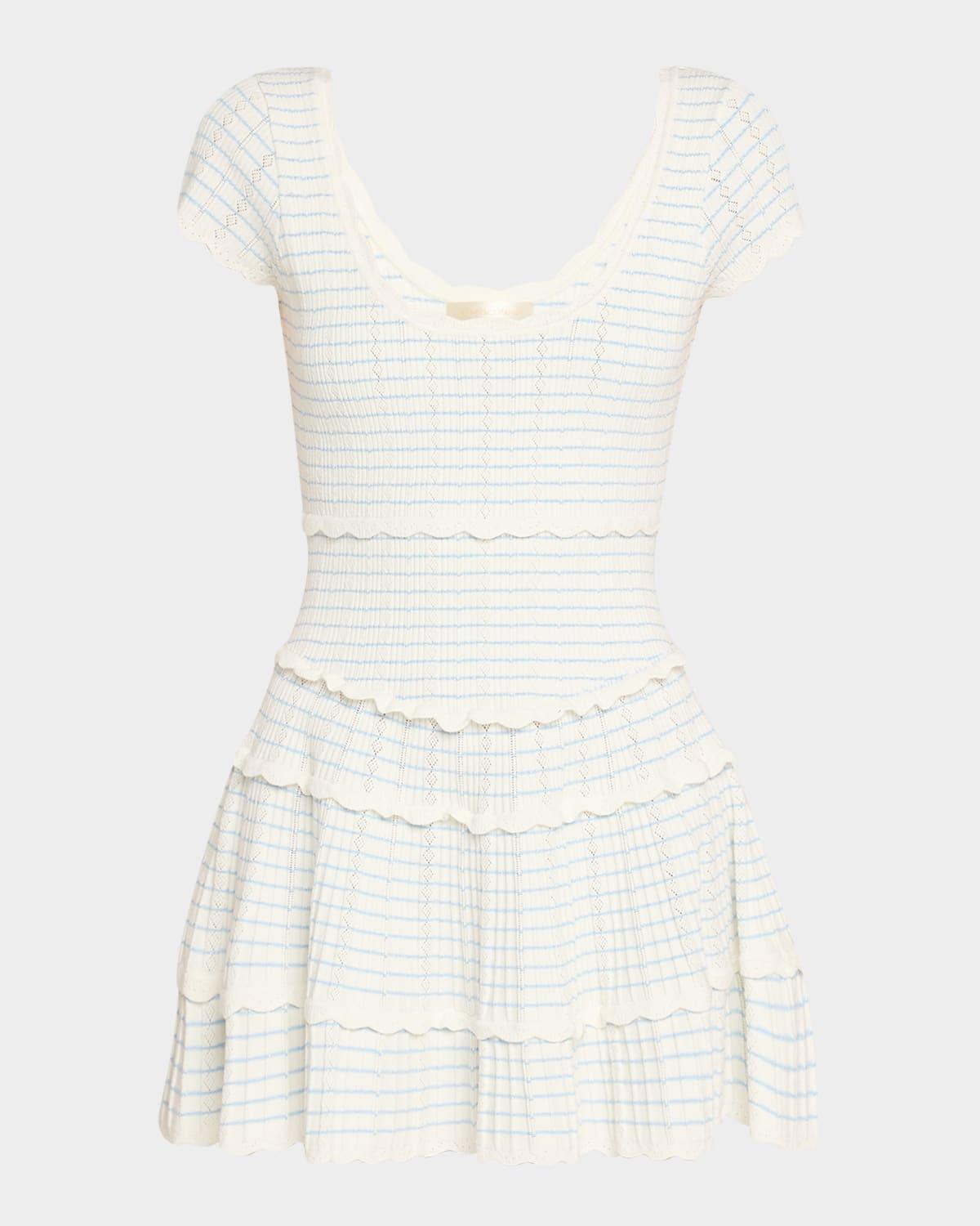elisavette striped stretch pointelle mini dress
