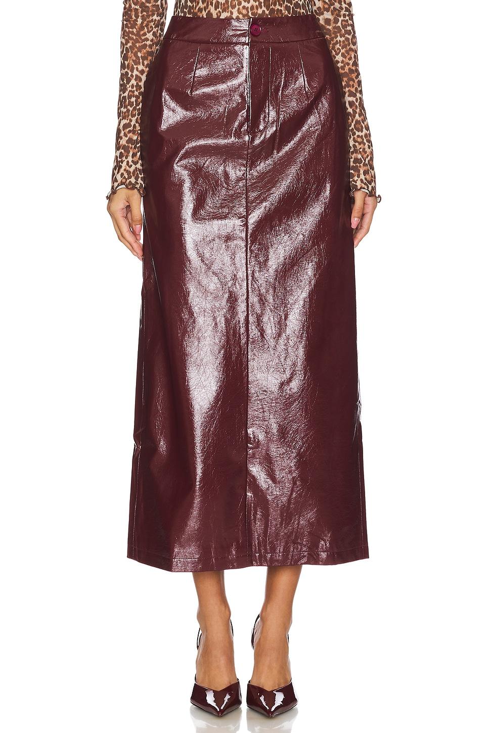 eliza leather maxi skirt