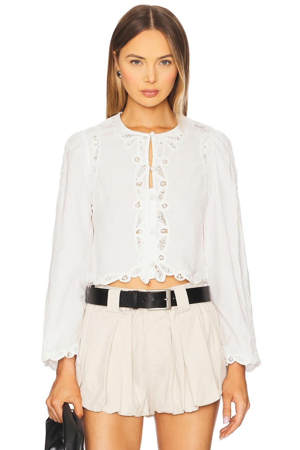elke soutache long sleeve blouse