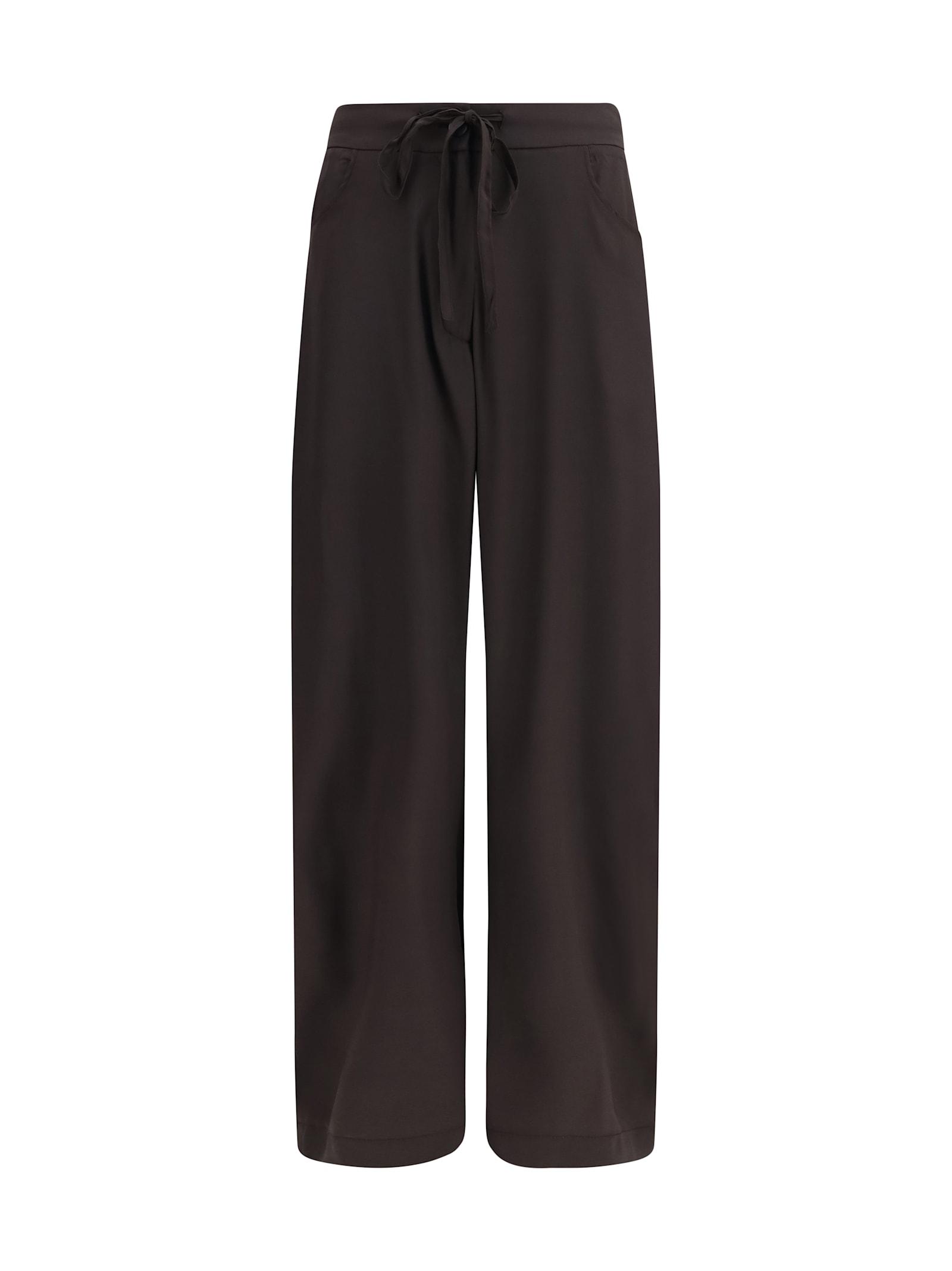 ella barrel-leg pants with drawstring in silk