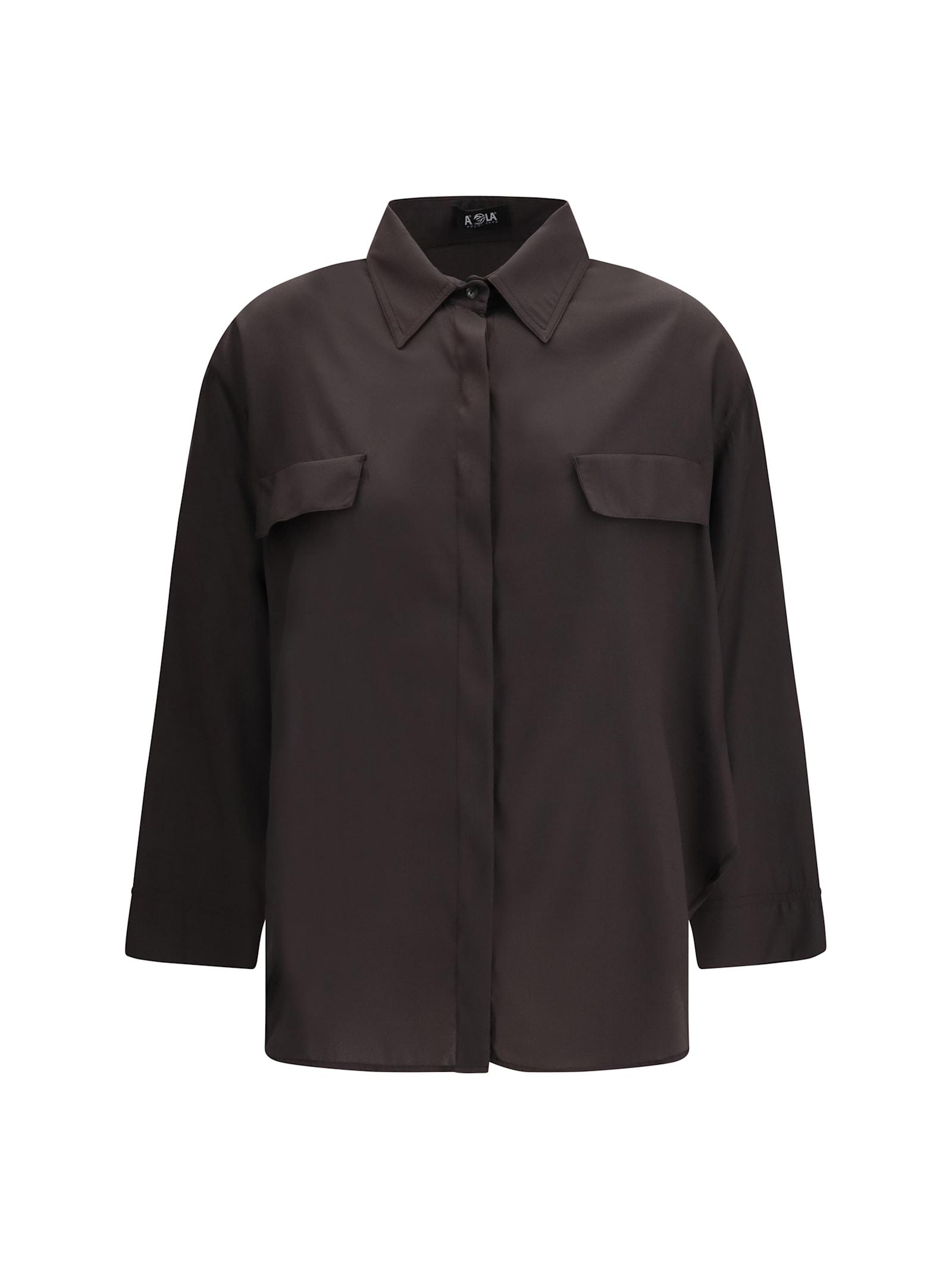 ella flared shirt in silk