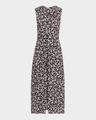 ella floral ruched satin midi dress