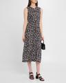 ella floral ruched satin midi dress