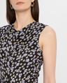 ella floral ruched satin midi dress