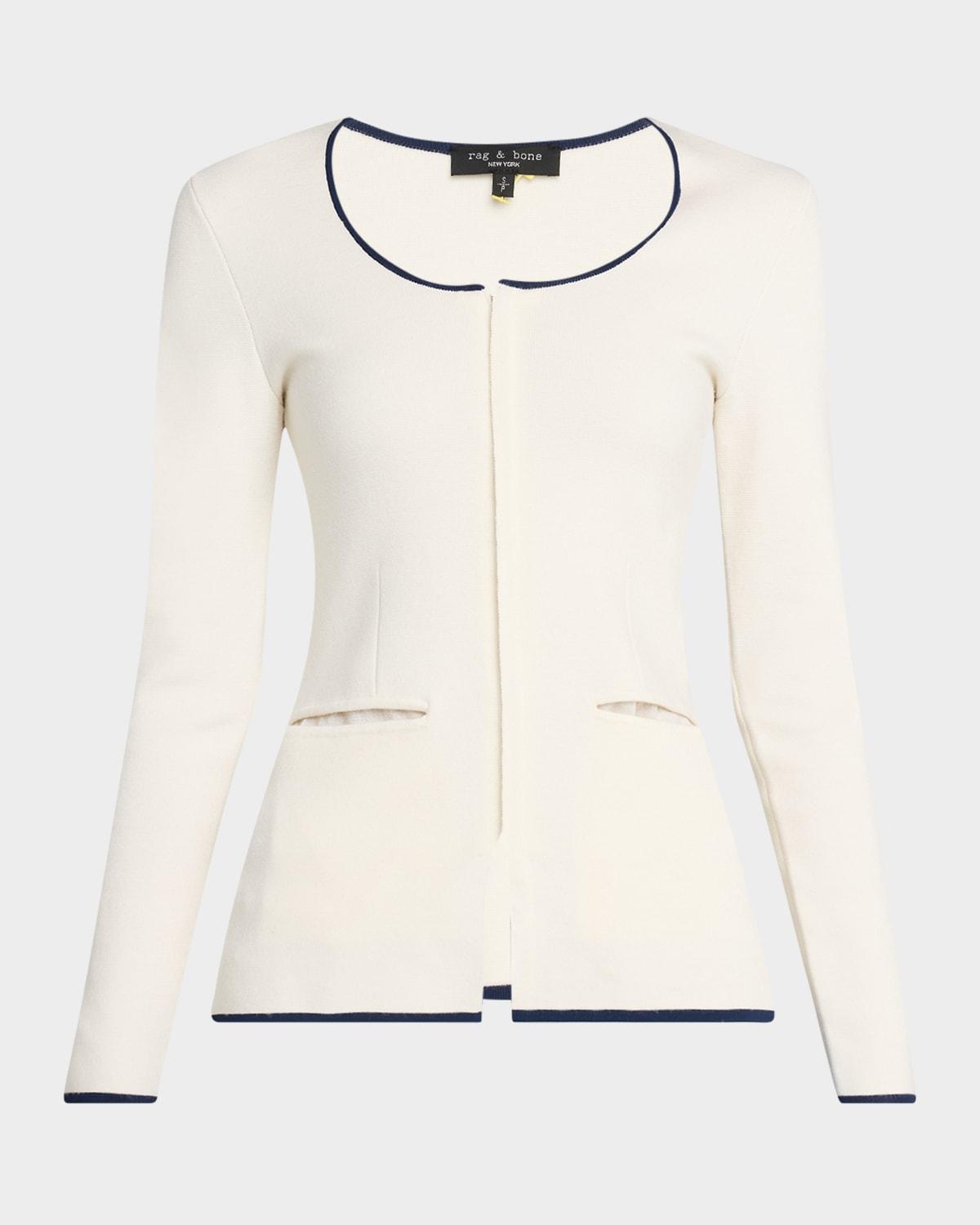 ella long-sleeve zip-front top