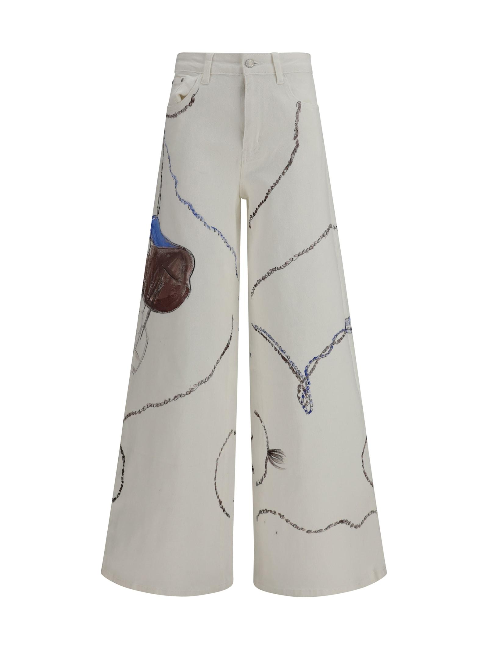 ella palazzo long painted jeans in regular fit