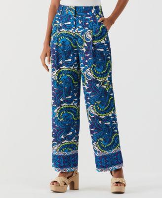 ella rafaella womens paisley print high rise wide leg pants