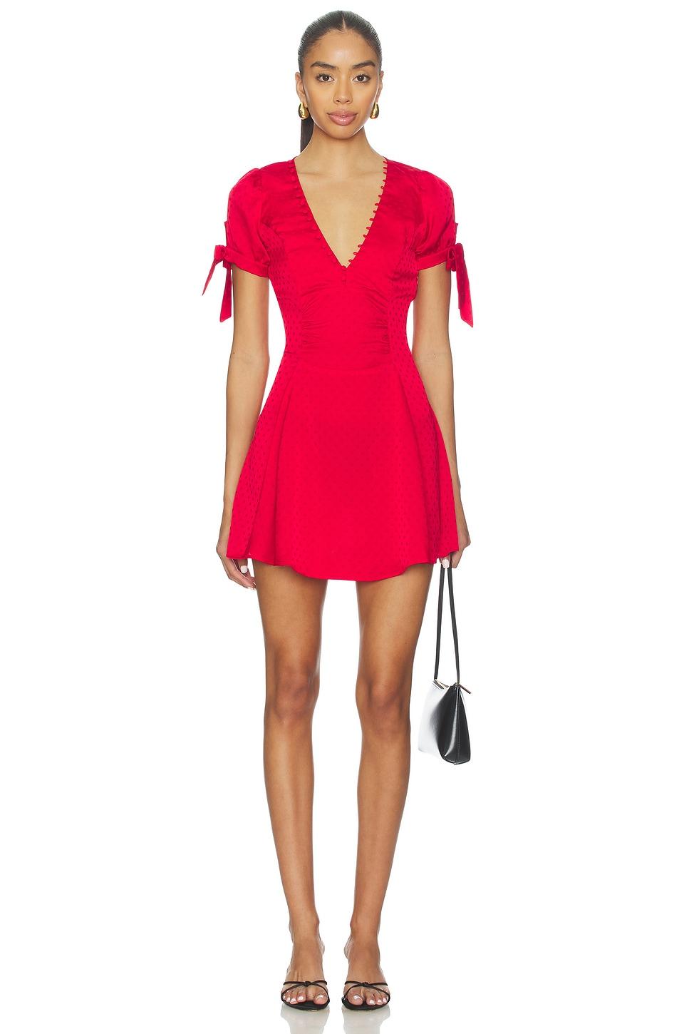 ella satin jacquard mini dress