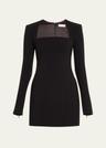 ella seamed square-neck mini dress