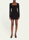 ella seamed square-neck mini dress