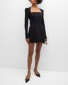 ella seamed square-neck mini dress