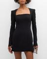 ella seamed square-neck mini dress