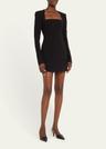 ella seamed square-neck mini dress