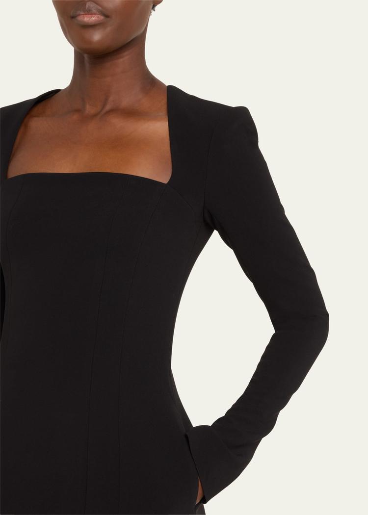 ella seamed square-neck mini dress