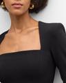ella seamed square-neck mini dress