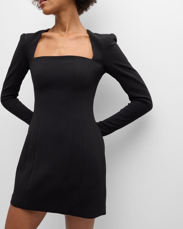 ella seamed square-neck mini dress