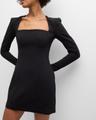 ella seamed square-neck mini dress