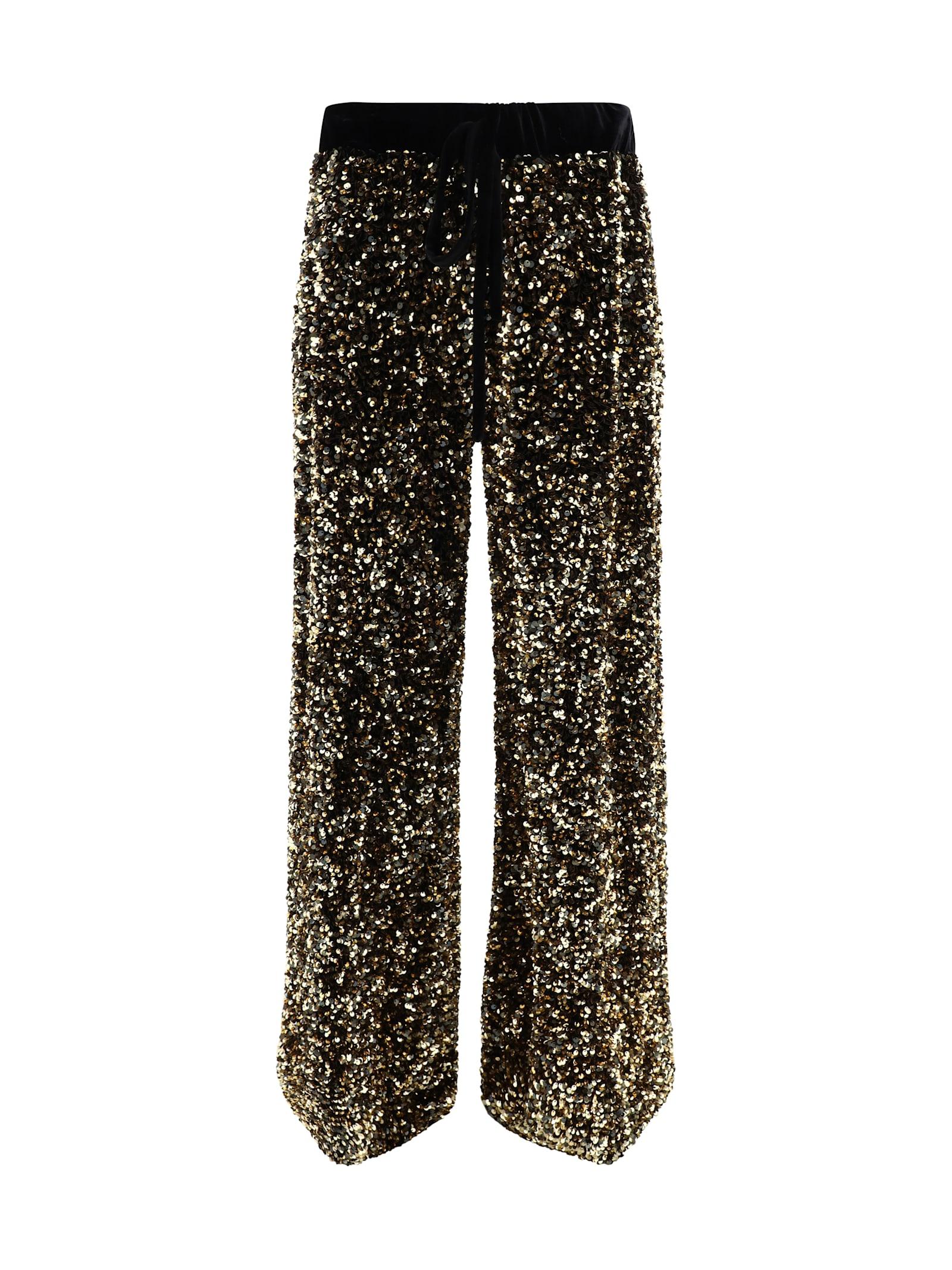 ella velvet pants with sequins