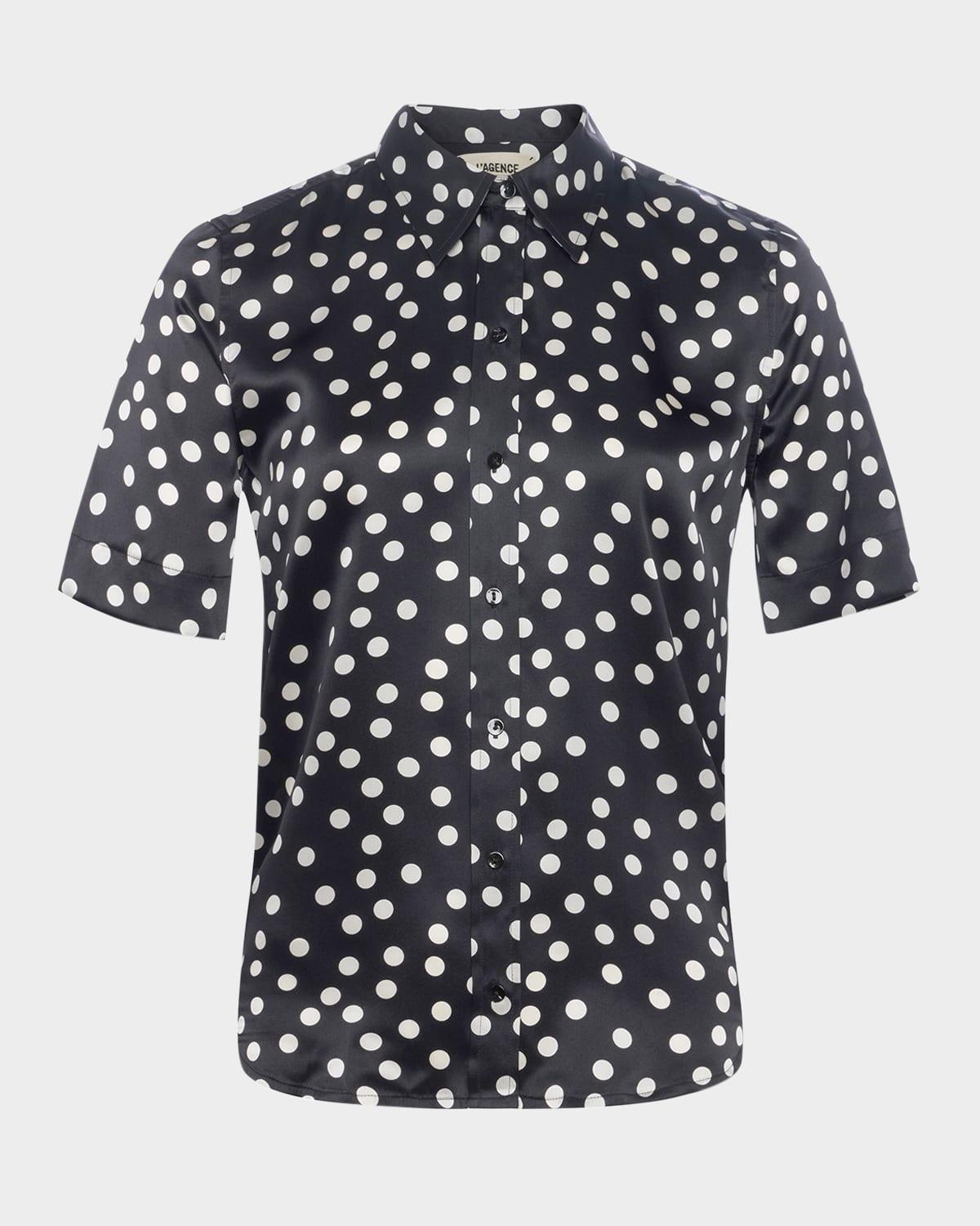 ellah polka-dot silk blouse