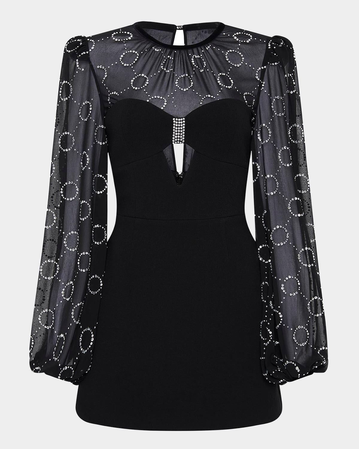 ellasandra crystal-studded cutout mini dress