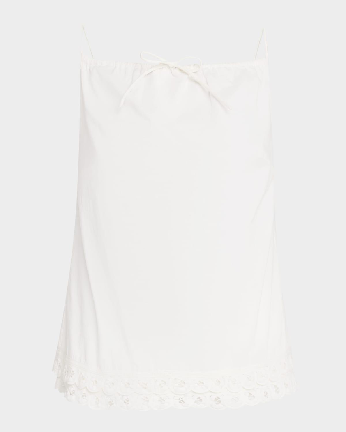 elle lace-trim organic cotton top