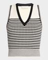 elle textured stripe sleeveless top