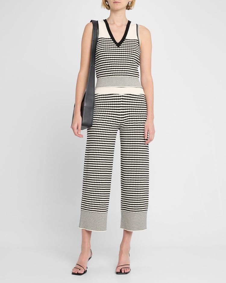 elle textured stripe sleeveless top