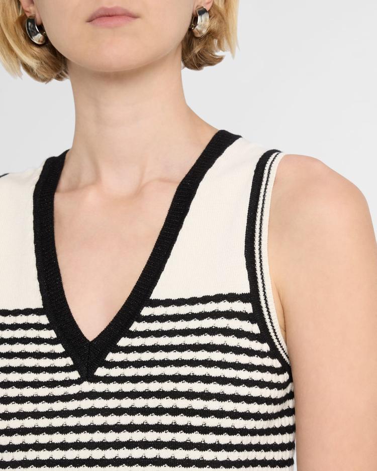 elle textured stripe sleeveless top