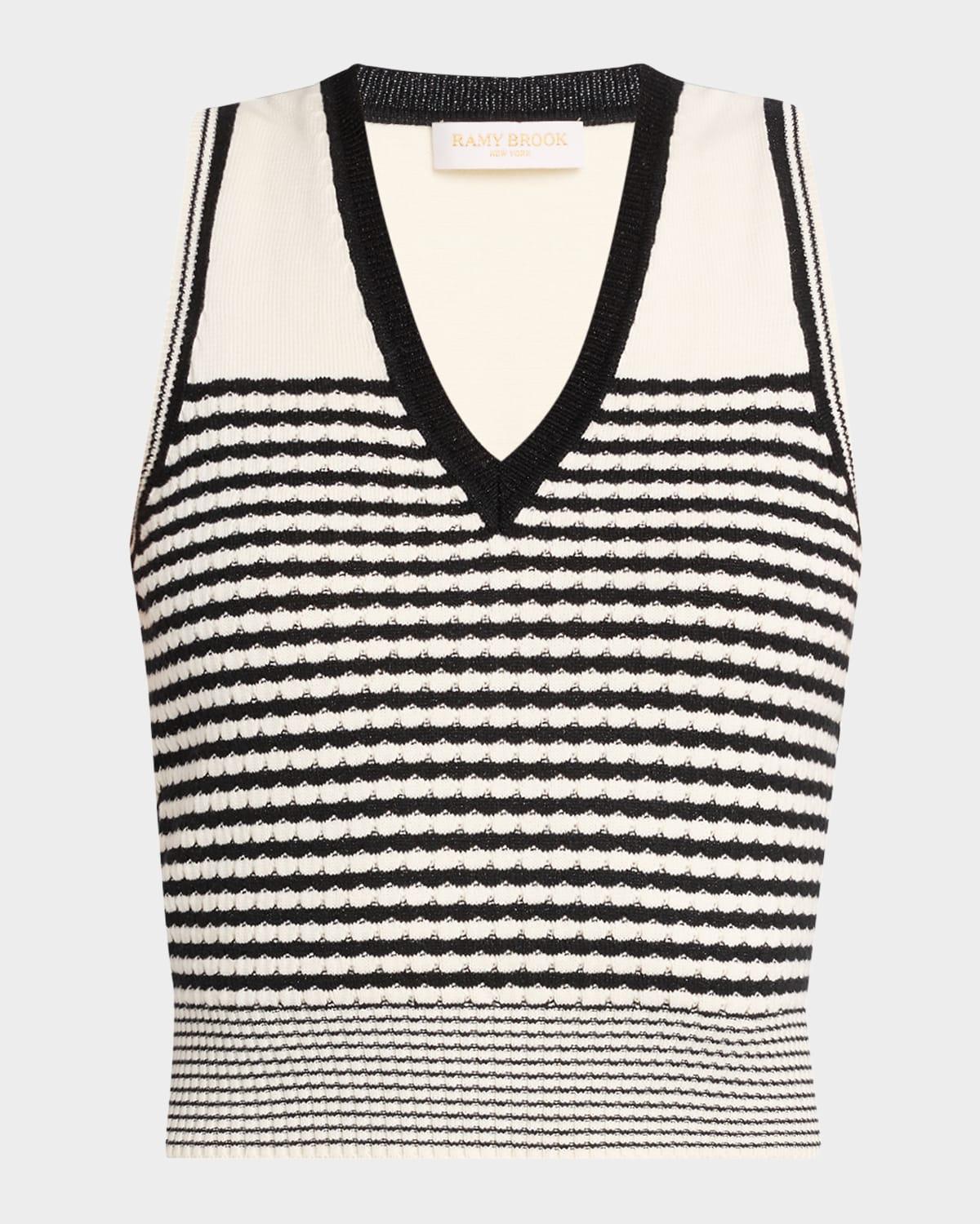 elle textured stripe sleeveless top