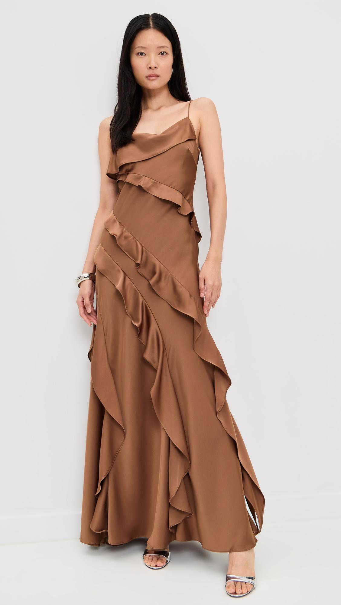 ellen ruffle gown