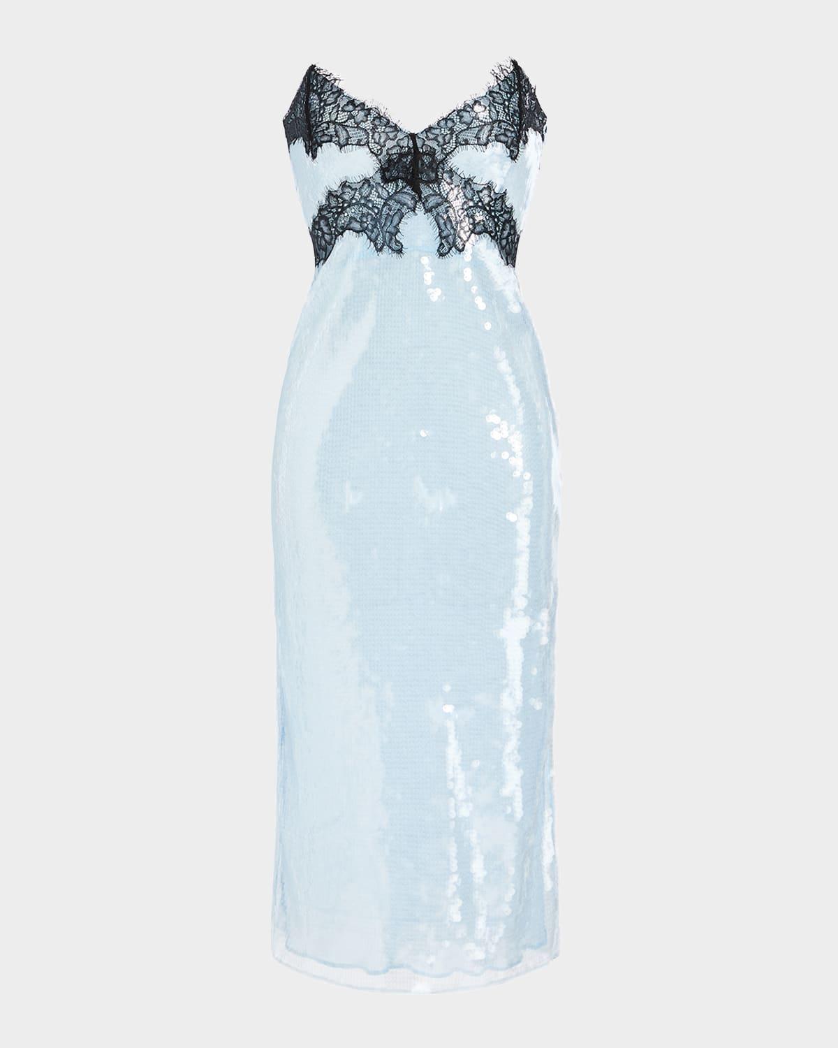 ellen strapless sequin midi dress