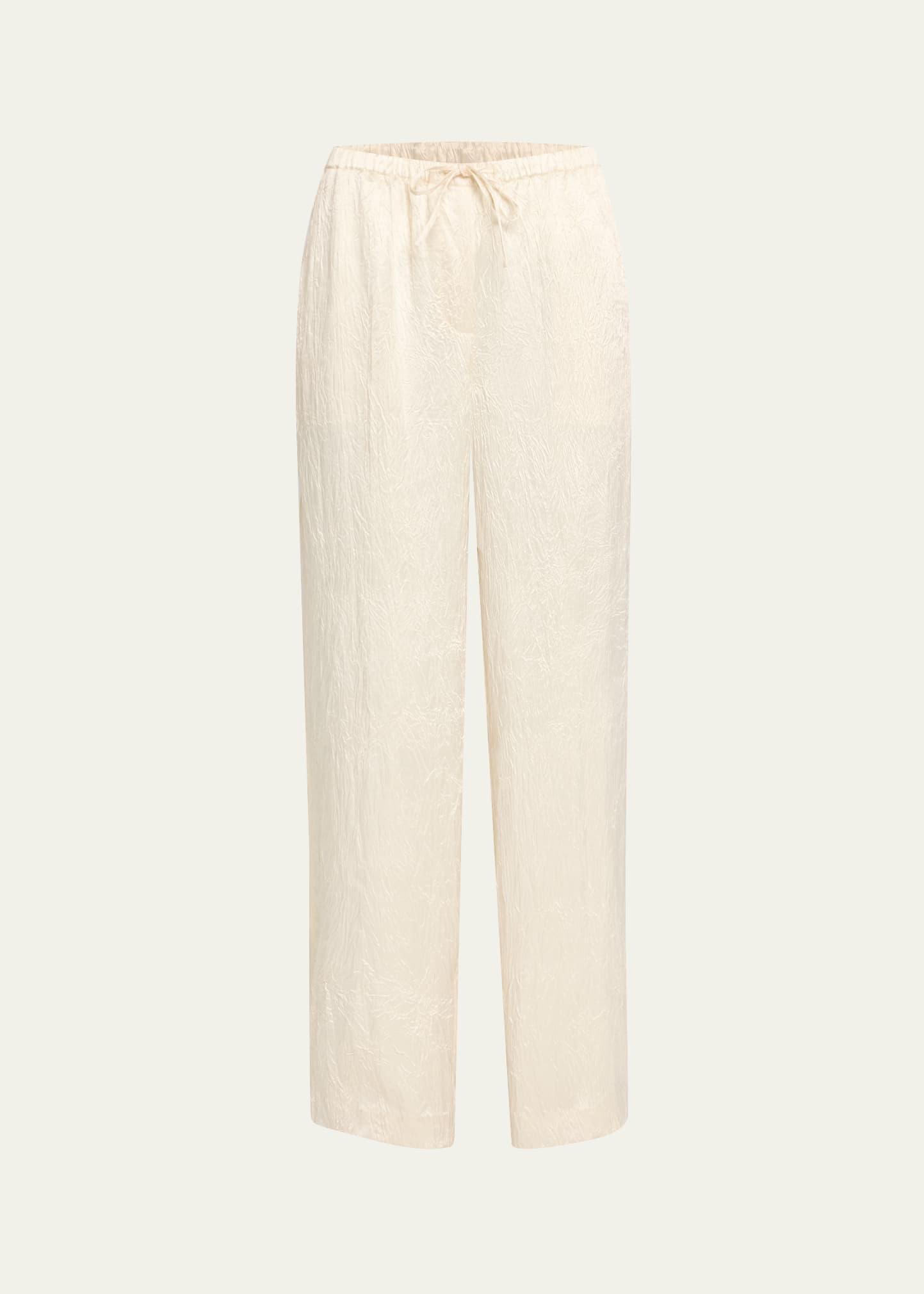 elliat crinkled satin drawstring pants