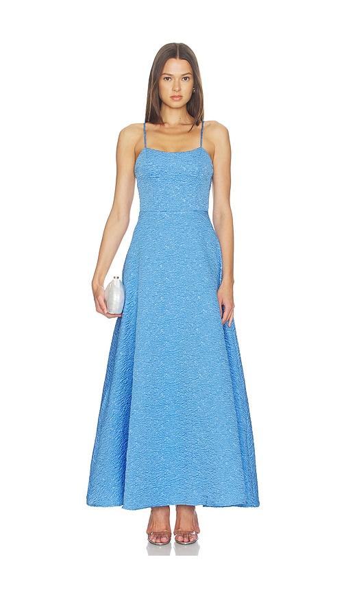 elliatt briallen textured gown in blue.