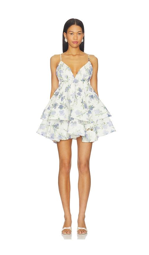 elliatt cleo mini dress in ivory,blue.