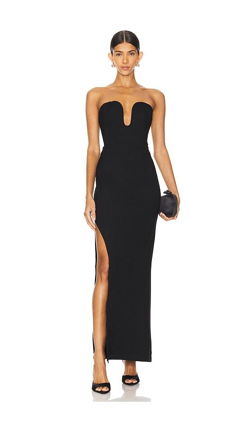 elliatt eden maxi dress in black.