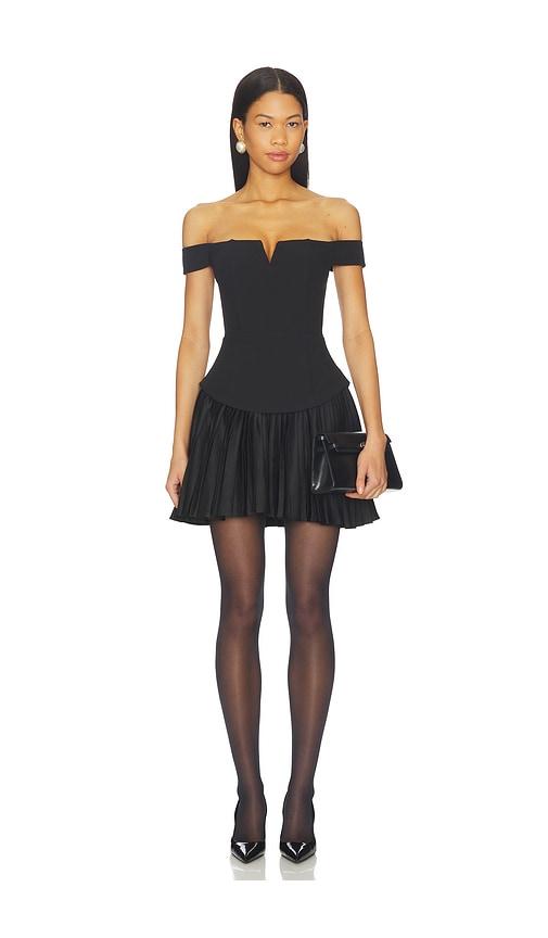 elliatt elva off the shoulder mini dress in black.