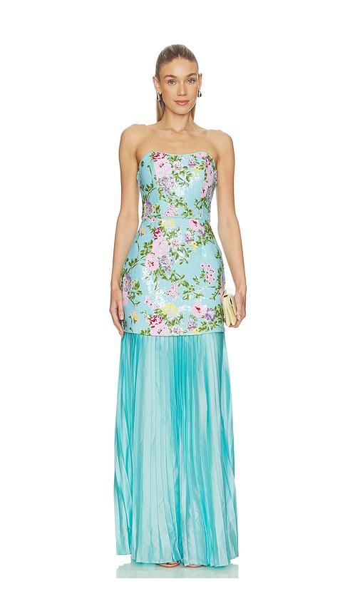 elliatt emmeline strapless gown in mint.
