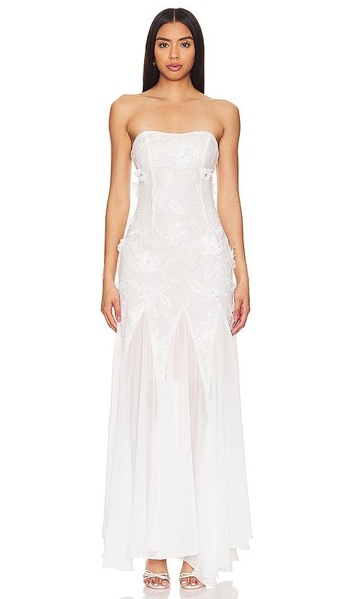 elliatt evadne gown in white.